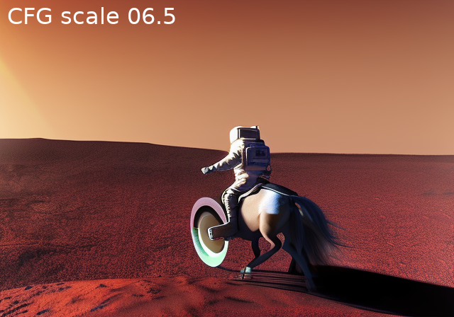 mars landscape with an astronaut merged with a horse and a bike